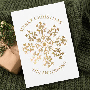 Cartes Pour Fêtes Annuelles Noël des flocs à neige en or