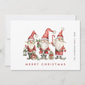 Cartes Pour Fêtes Annuelles Noël des Gnomes de Père Noël mignons (Devant)