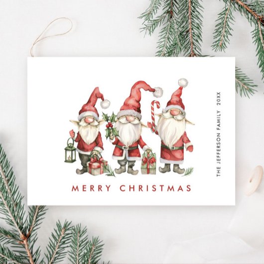 Cartes Pour Fêtes Annuelles Noël des Gnomes de Père Noël mignons