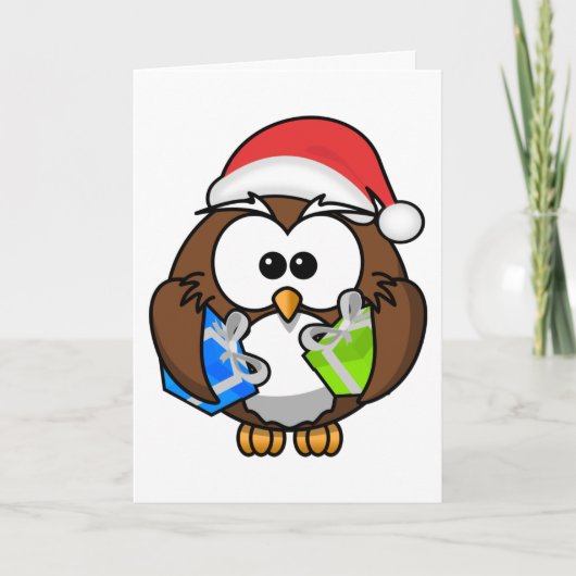 Cartes Pour Fêtes Annuelles Noël des hibou (Devant)