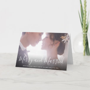 Cartes Pour Fêtes Annuelles Noël des jeunes mariés élégant blanc