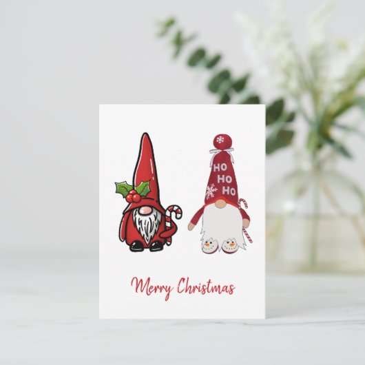 Cartes Pour Fêtes Annuelles Noël des mignons Gnomes Classiques (Debout devant)