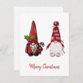 Cartes Pour Fêtes Annuelles Noël des mignons Gnomes Classiques (Devant / Derrière)