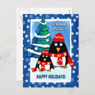 Cartes Pour Fêtes Annuelles Noël des mignons petits pingouins