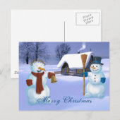 Cartes Pour Fêtes Annuelles Noël des motoneiges (Devant / Derrière)