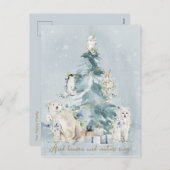 Cartes Pour Fêtes Annuelles Noël des neiges (Devant / Derrière)