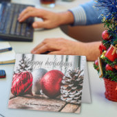 Cartes Pour Fêtes Annuelles Noël des ornements rouges et gris