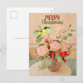 Cartes Pour Fêtes Annuelles Noël des papillons et des colibris (Devant / Derrière)