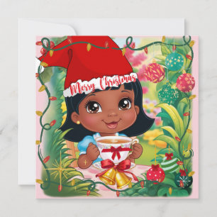 Cartes Pour Fêtes Annuelles Noël des petites filles