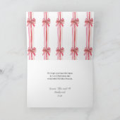 Cartes Pour Fêtes Annuelles Noël des Red Bows roses (Intérieur)