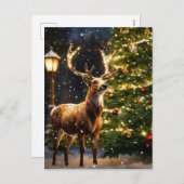 Cartes Pour Fêtes Annuelles Noël des rennes (Devant / Derrière)