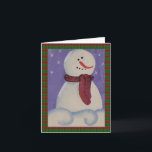 Cartes Pour Fêtes Annuelles Noël des Snowman populaires primitifs<br><div class="desc">Snowman peint en acrylique sur papier par Deborah Miller,  artiste du Missouri</div>