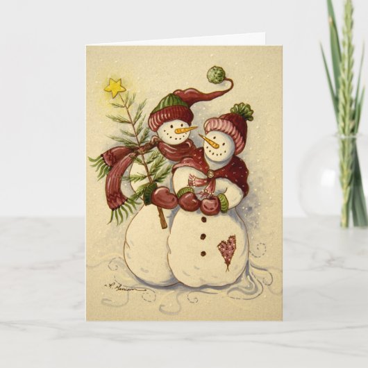 Cartes Pour Fêtes Annuelles Noël des Snowmen de 4924 (Devant)
