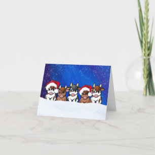 Cartes Pour Fêtes Annuelles Noël des vaches de neige