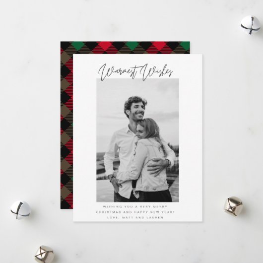 Cartes Pour Fêtes Annuelles Noël des voeux les plus chauds (Devant/Arrière en situation)