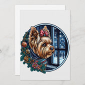 Cartes Pour Fêtes Annuelles Noël Design Yorky pour tous. (Devant / Derrière)