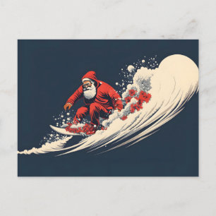 Cartes Pour Fêtes Annuelles Noël d'été de Santa surfant