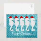 Cartes Pour Fêtes Annuelles Noël d'hippocampe (Devant / Derrière)