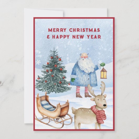 Cartes Pour Fêtes Annuelles Noël d'hiver  (Devant)