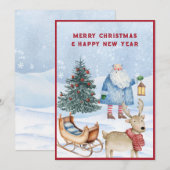 Cartes Pour Fêtes Annuelles Noël d'hiver  (Devant / Derrière)