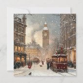 Cartes Pour Fêtes Annuelles Noël d'hiver antique à Londres (Devant)