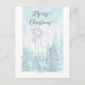 Cartes Pour Fêtes Annuelles Noel d'hiver de rennes bleus bleu (Devant)