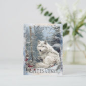 Cartes Pour Fêtes Annuelles Noël d'hiver du loup (Debout devant)