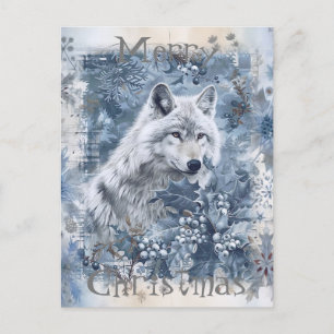 Cartes Pour Fêtes Annuelles Noël d'hiver du loup