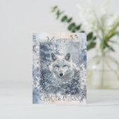 Cartes Pour Fêtes Annuelles Noël d'hiver du loup (Debout devant)