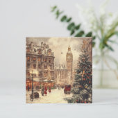 Cartes Pour Fêtes Annuelles Noël d'hiver nostalgique à Londres (Debout devant)