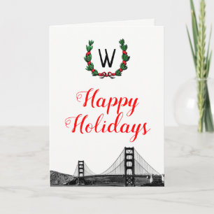 Cartes Pour Fêtes Annuelles Noël d'horizon de San Francisco bonnes fêtes