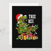 Cartes Pour Fêtes Annuelles Noël Dinosaure Arbre Rex Pajamas Hommes Garçons En (Devant / Derrière)