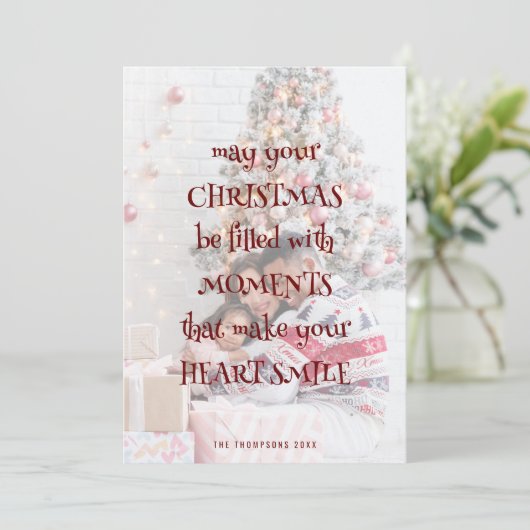 Cartes Pour Fêtes Annuelles Noël Dire Photo superposition Texte d'art (Debout devant)