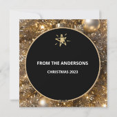 Cartes Pour Fêtes Annuelles Noël d'or (Dos)