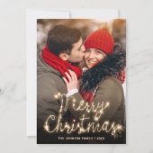 Cartes Pour Fêtes Annuelles Noël doré moderne 3 PHOTO Salutation (Devant)