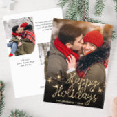 Cartes Pour Fêtes Annuelles Noël doré moderne 3 PHOTO Salutation