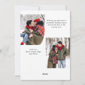 Cartes Pour Fêtes Annuelles Noël doré moderne 3 PHOTO Salutation (Dos)