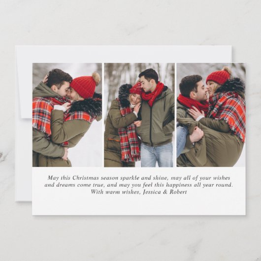 Cartes Pour Fêtes Annuelles Noël doré moderne 4 PHOTO Salutation (Dos)