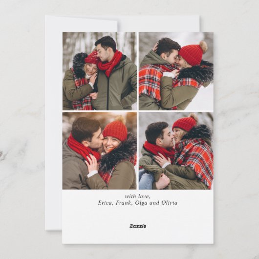 Cartes Pour Fêtes Annuelles Noël doré moderne 5 PHOTO Salutation C (Dos)