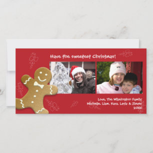 Cartes Pour Fêtes Annuelles Noël doux de sucres de canne de bonhomme en pain