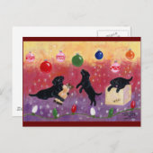 Cartes Pour Fêtes Annuelles Noël Dream Black Lab (Devant / Derrière)