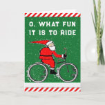 Cartes Pour Fêtes Annuelles Noël drôle<br><div class="desc">Des cartes de fin de année de Noël créatifs à vélo mettant en vedette la ligne drôle et le cycliste Père Noël.</div>