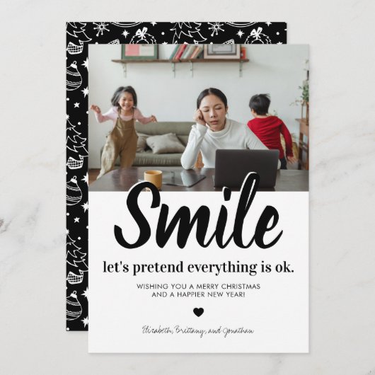 Cartes Pour Fêtes Annuelles Noël drôle 2021 (Devant / Derrière)