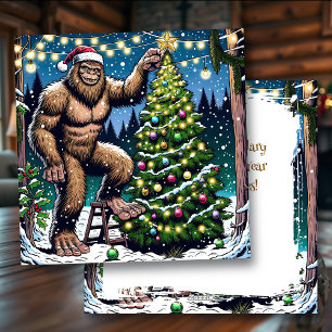 Cartes Pour Fêtes Annuelles Noël drôle Bigfoot Sasquatch Personnalisé
