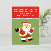 Cartes Pour Fêtes Annuelles Noël drôle de Bowling (Debout devant)