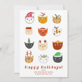 Cartes Pour Fêtes Annuelles Noël drôle de chat (Devant)