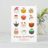 Cartes Pour Fêtes Annuelles Noël drôle de chat (Debout devant)