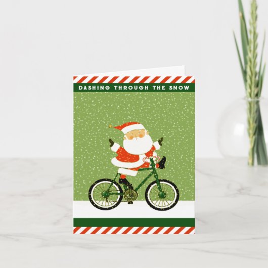 Cartes Pour Fêtes Annuelles Noël drôle de vélo (Devant)
