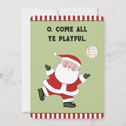 Cartes Pour Fêtes Annuelles Noël drôle de volley-ball (Devant)