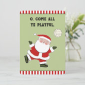Cartes Pour Fêtes Annuelles Noël drôle de volley-ball (Debout devant)
